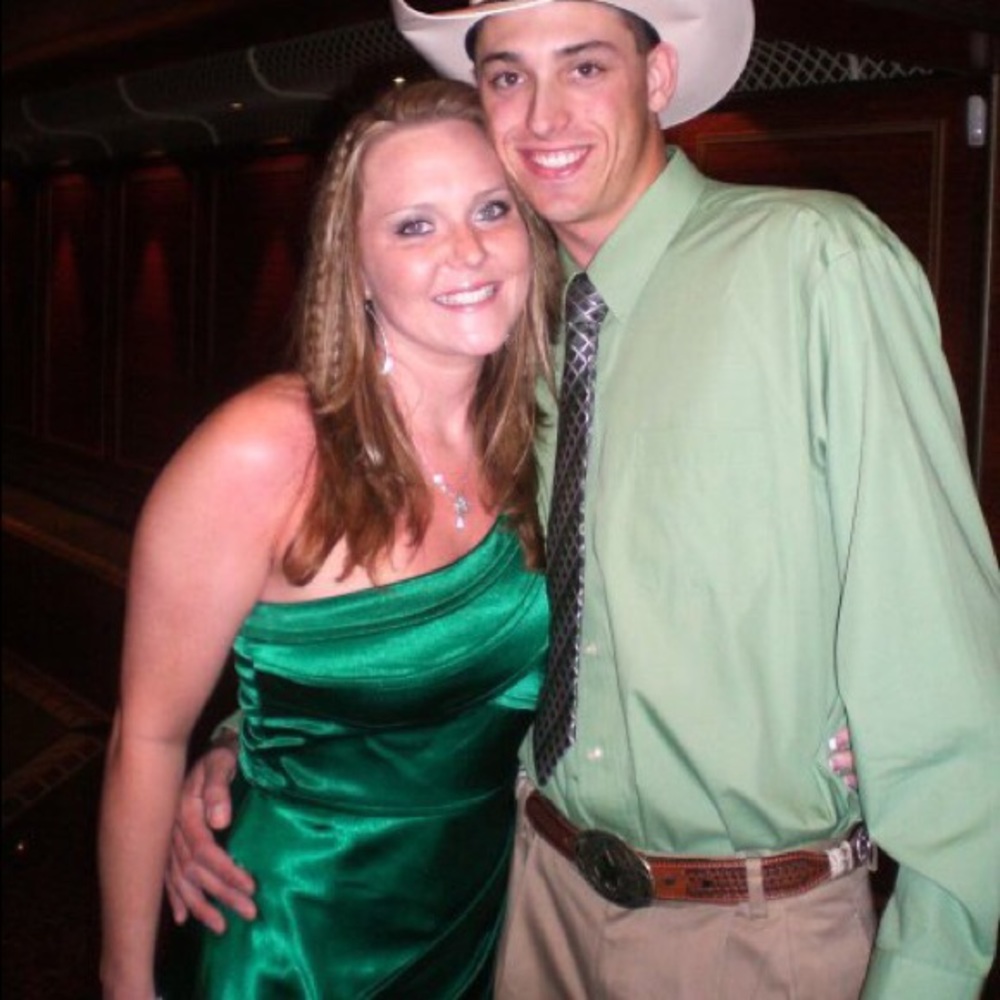 Green silk Dress